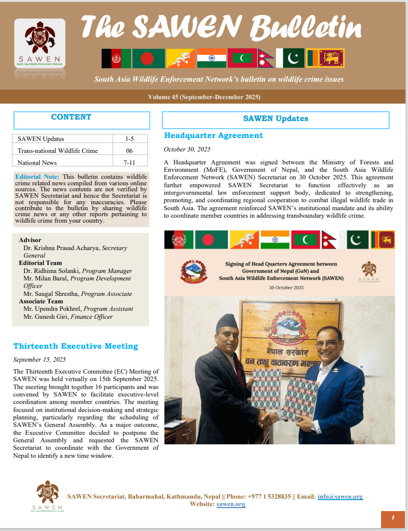 Cover of SAWEN Bulletin Volume 45